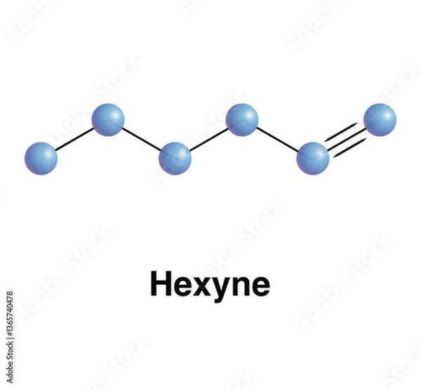 Obraz Hexynes Subgroup Alkynes Of Isomeric Compounds Formula C6H10. Industrial Icon Vector Illustration