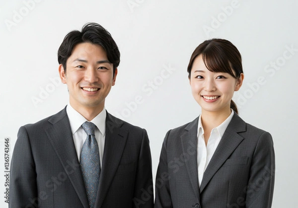 Fototapeta 男女のビジネスマン, 笑顔