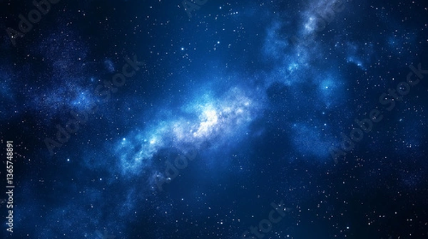 Obraz blue galaxy from in the space