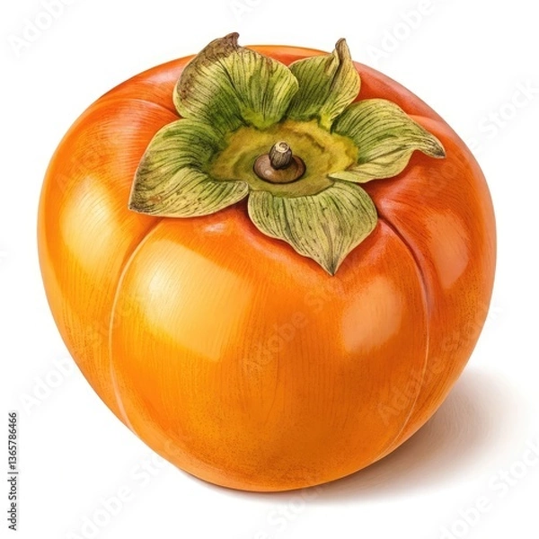 Obraz persimmon fruit isolated on white