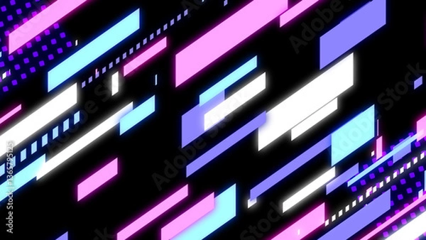 Obraz ストライプとドット模様のポップな背景