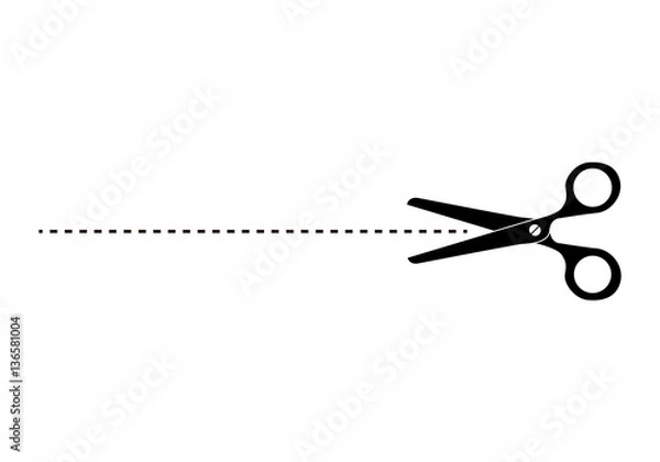 Fototapeta Cut Here Scissors.