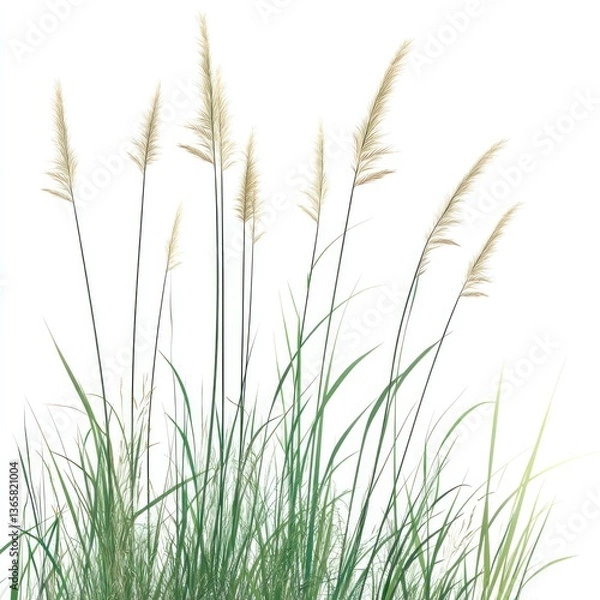 Obraz Nature tall meadows grass isolated