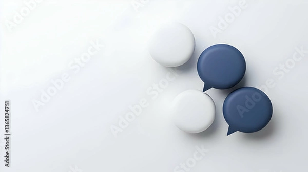 Fototapeta Abstract Communication Design With White And Blue Circles