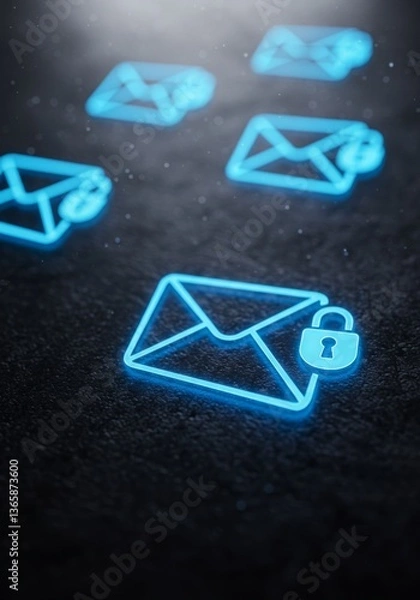 Fototapeta Digital Email Security Grid
