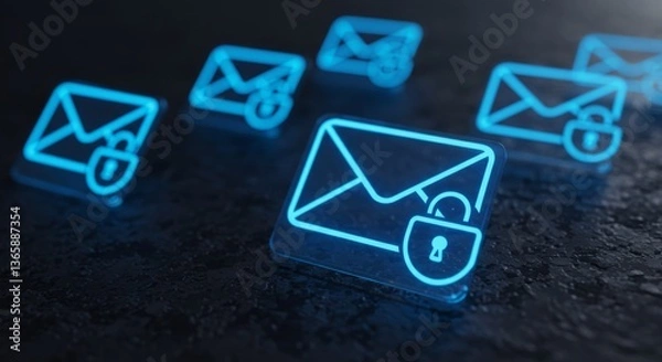 Fototapeta Digital Email Security Grid