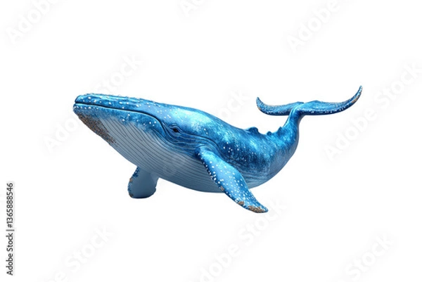 Obraz Majestic Humpback Whale in Ocean Depths 3D Render of a Blue Whale