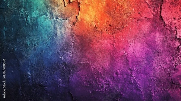 Fototapeta Vibrant Grunge Art Wall with Gradient Lighting, Abstract and Textured Design

