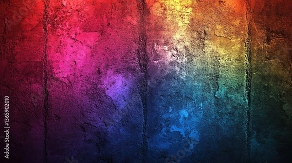 Fototapeta Vibrant Grunge Art Wall with Gradient Lighting, Abstract and Textured Design

