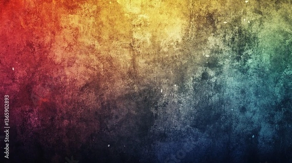 Fototapeta Vibrant Grunge Art Wall with Gradient Lighting, Abstract and Textured Design
