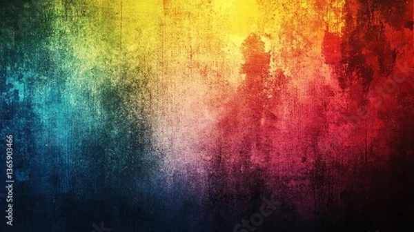 Fototapeta Vibrant Grunge Art Wall with Gradient Lighting, Abstract and Textured Design
