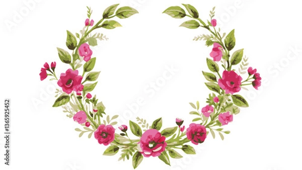 Fototapeta a vibrant floral wreath, perfect for adding a touch of beauty and elegance to any project
