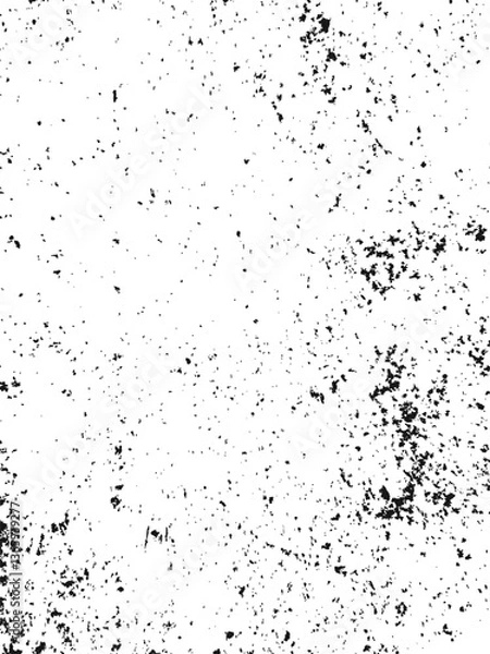 Fototapeta High-contrast black and white background featuring scattered speckles, rough patches, and worn-out areas. Perfect for vintage, urban designs. Vector overlay