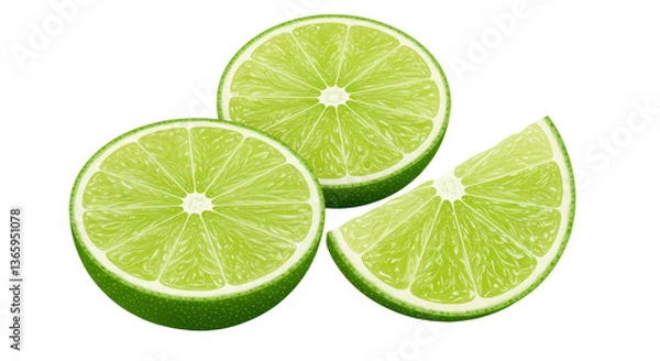 Obraz Isolated Lime Slices