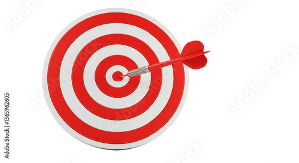Fototapeta Isolated Dartboard with dart in bullseye