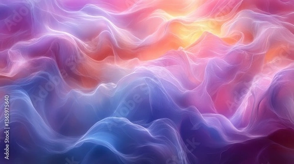 Fototapeta Colorful Abstract Waves in Soft Pastel Tones with Flowing Patterns