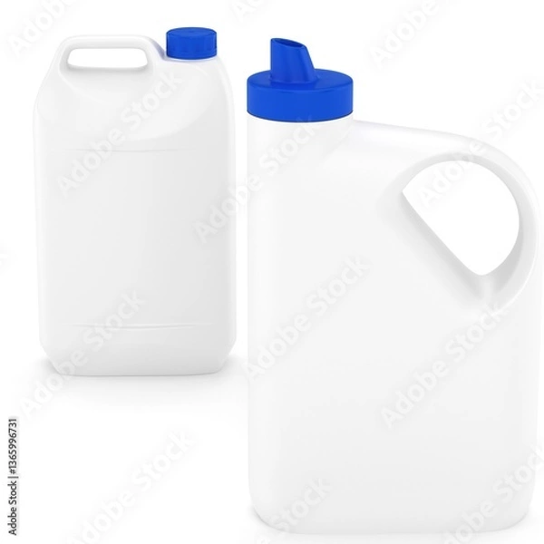 Fototapeta Blank plastic bottles on a white background. 3d rendering.