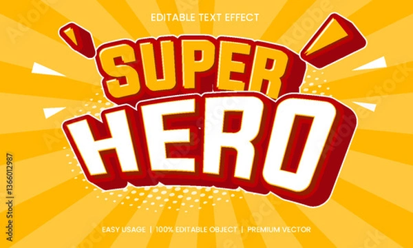 Fototapeta Super Hero Cartoon Style Editable Vector Text Effect