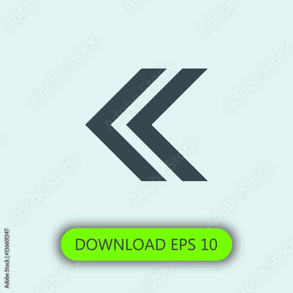 Obraz Double left icon vector