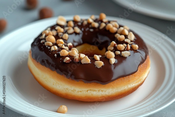 Obraz Hazelnut Cream Donut, Nutella Glaze