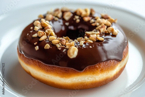 Obraz Hazelnut Cream Donut, Nutella Glaze