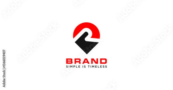 Obraz Initial R Monogram Location Pin Logo