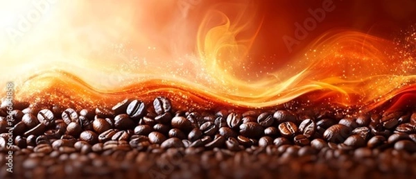 Fototapeta Fiery Coffee Beans.