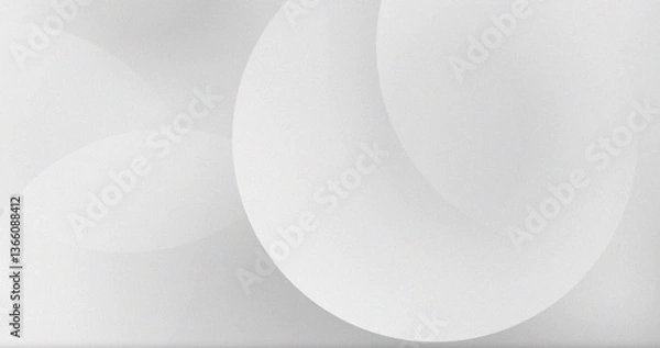 Fototapeta Abstract Gray Background White Circles Design Soft Texture Subtle Gradient Minimalist Modern Elegant Simple Shapes Overlapping Layers Light Shade