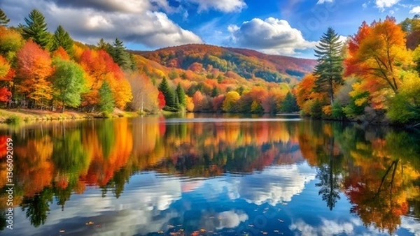 Fototapeta autumn in the mountains