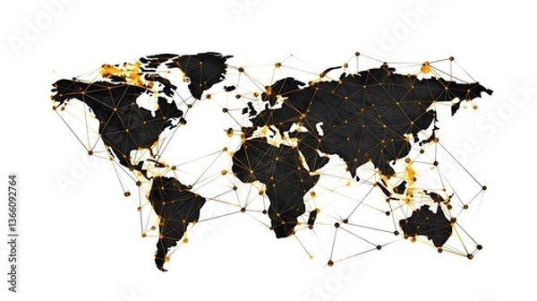 Fototapeta Global Network Connections Illustrating Worldwide Interconnectivity