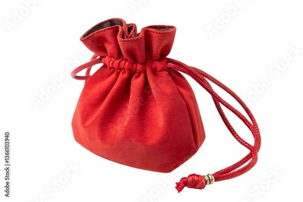 Fototapeta Red drawstring pouch