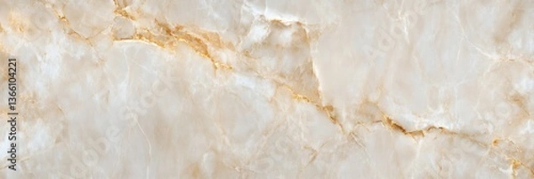 Fototapeta Elegant beige marble texture with golden veins, seamless abstract background