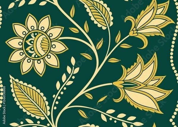 Fototapeta seamless floral pattern