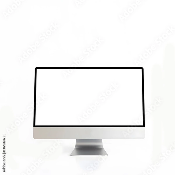Fototapeta A clean, minimalist shot of a Desktop PC on a simple white background. 