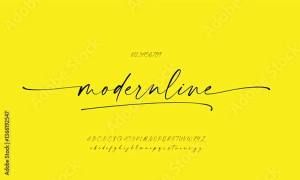 Obraz modernline vector font alphabet with numbers