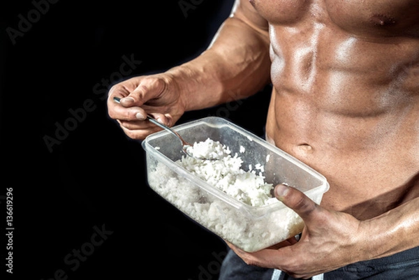 Obraz Healthy rice eating