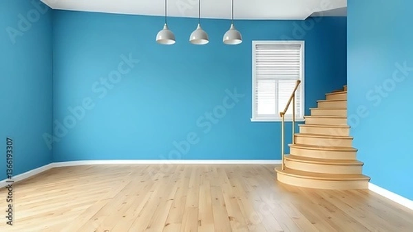 Obraz empty room with wooden floor