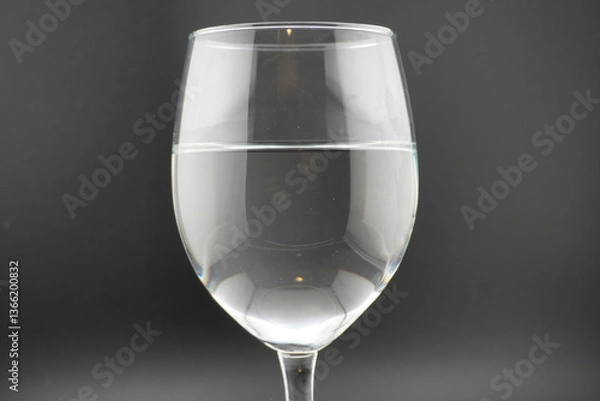 Fototapeta Colored water dropping into a wine glass filled with water.