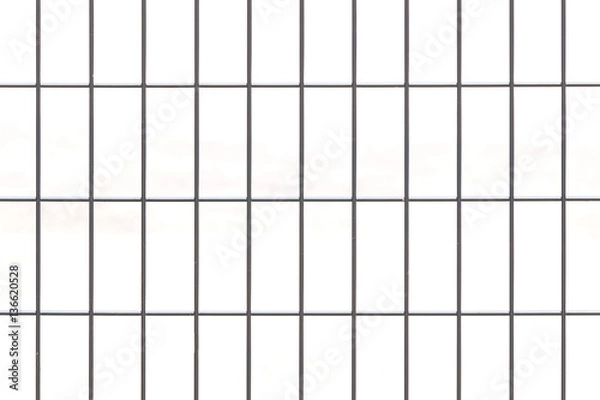 Fototapeta Wire mesh metal isolated on a white background