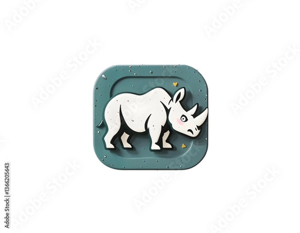 Obraz Rhino button tile with a transparent background
