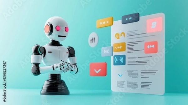 Obraz An AI powered system automating real time sentiment analysis by analyzing social media data, customer feedback, and online discussions for brand reputation management