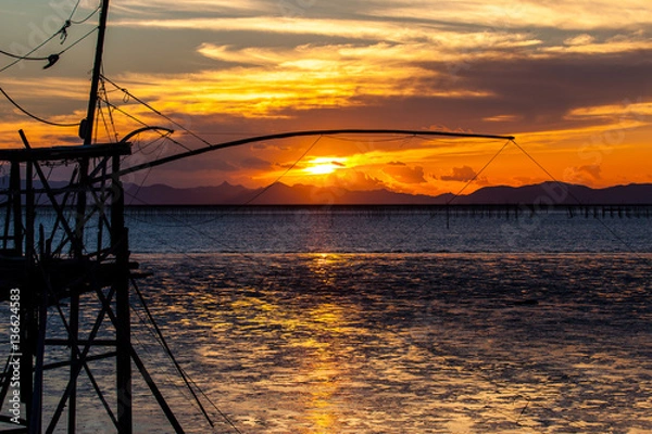 Obraz 有明海の夕日