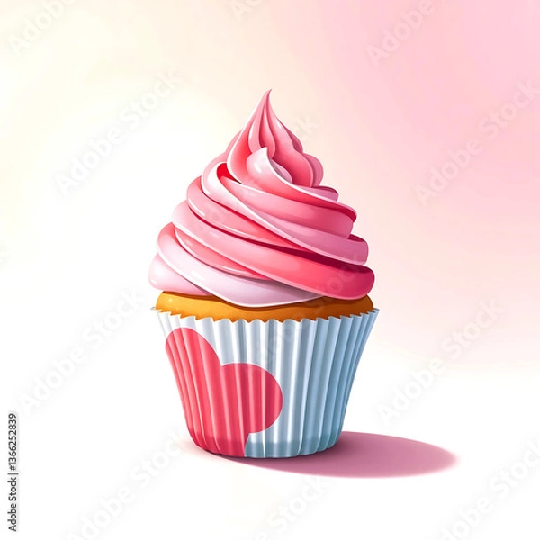 Obraz Cherry Malt Milkshake Cupcakes