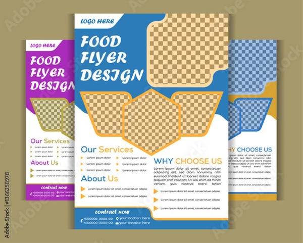 Obraz Creative Abstract food Flyer Design Template | Modern Gradient Flyer | Professional Event, Business, Marketing & Invitation Card Design