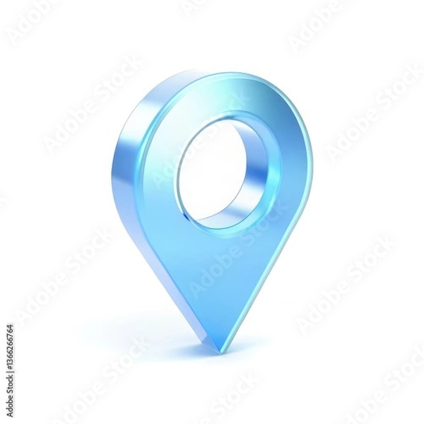 Fototapeta A 3D map pin icon marks a vector location point for web navigation