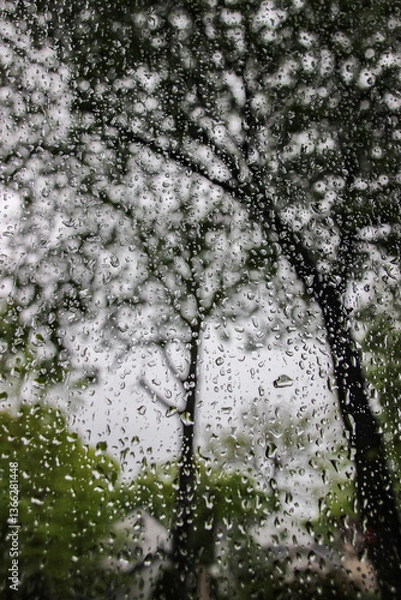 Obraz water drops on glass