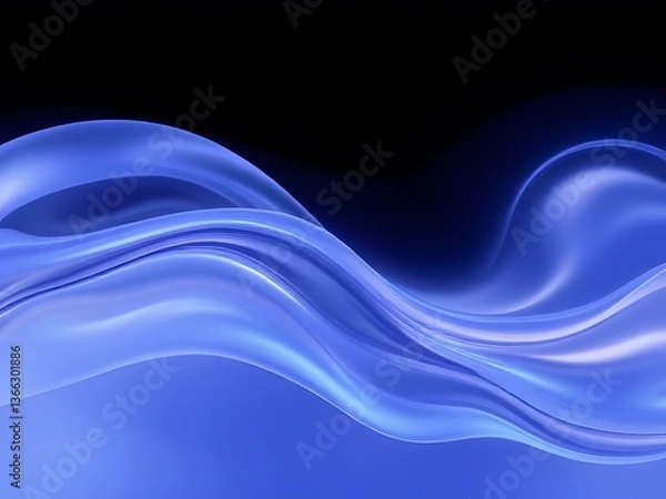 Fototapeta Modern colorful transparent fluid background, fluid neon wave curve glossy effect generative ai