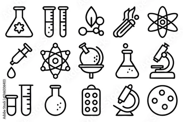 Obraz science  chemistry and laboratory editable stroke