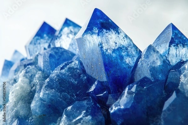 Fototapeta Lapis Lazuli Gemstone Displayed on Pristine Background - Bright Closeup of Crystal Beauty