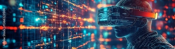 Fototapeta VR Experience Digital Network.